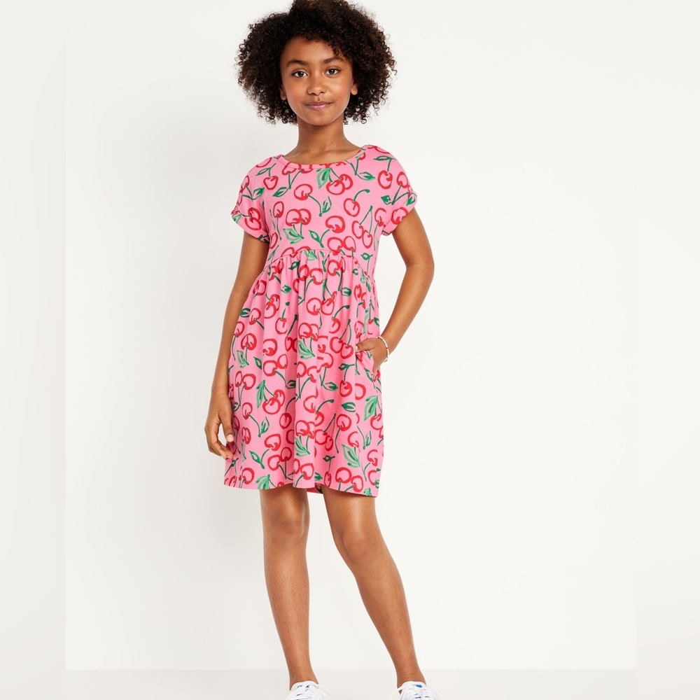 NWT Cherry Print Pink Kids Dress